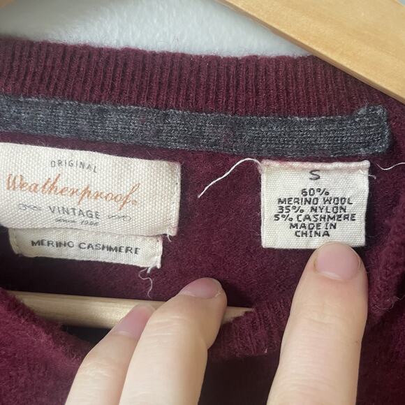 Vintage Weatherproof Merino Cashmere Sweater Size Small Men’s Pullover - Picture 3 of 7